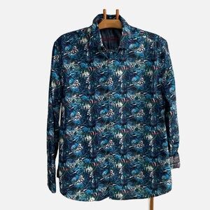Robert Graham Button Front Shirt Classic Fit Sz 2X Paisley Abstract Print